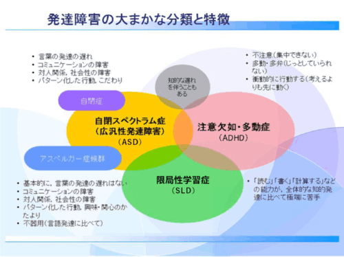 発達障害の大まかな分類と特徴